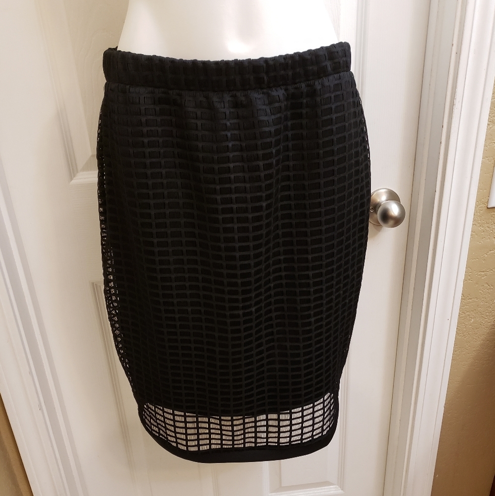 NWT Ashley Stewart caged black skirt
